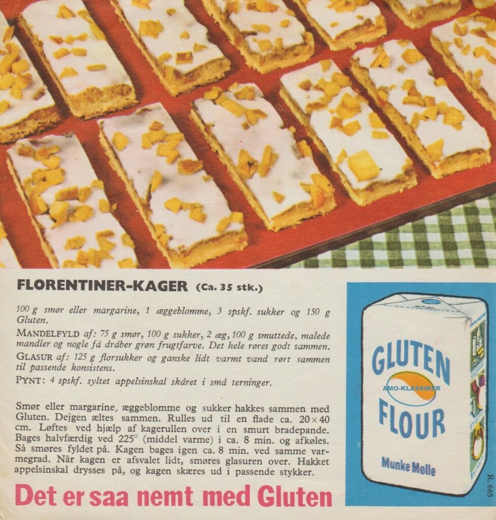 Gammel Amo/Gluten bageopskrift. Opskriften findes på billedet.