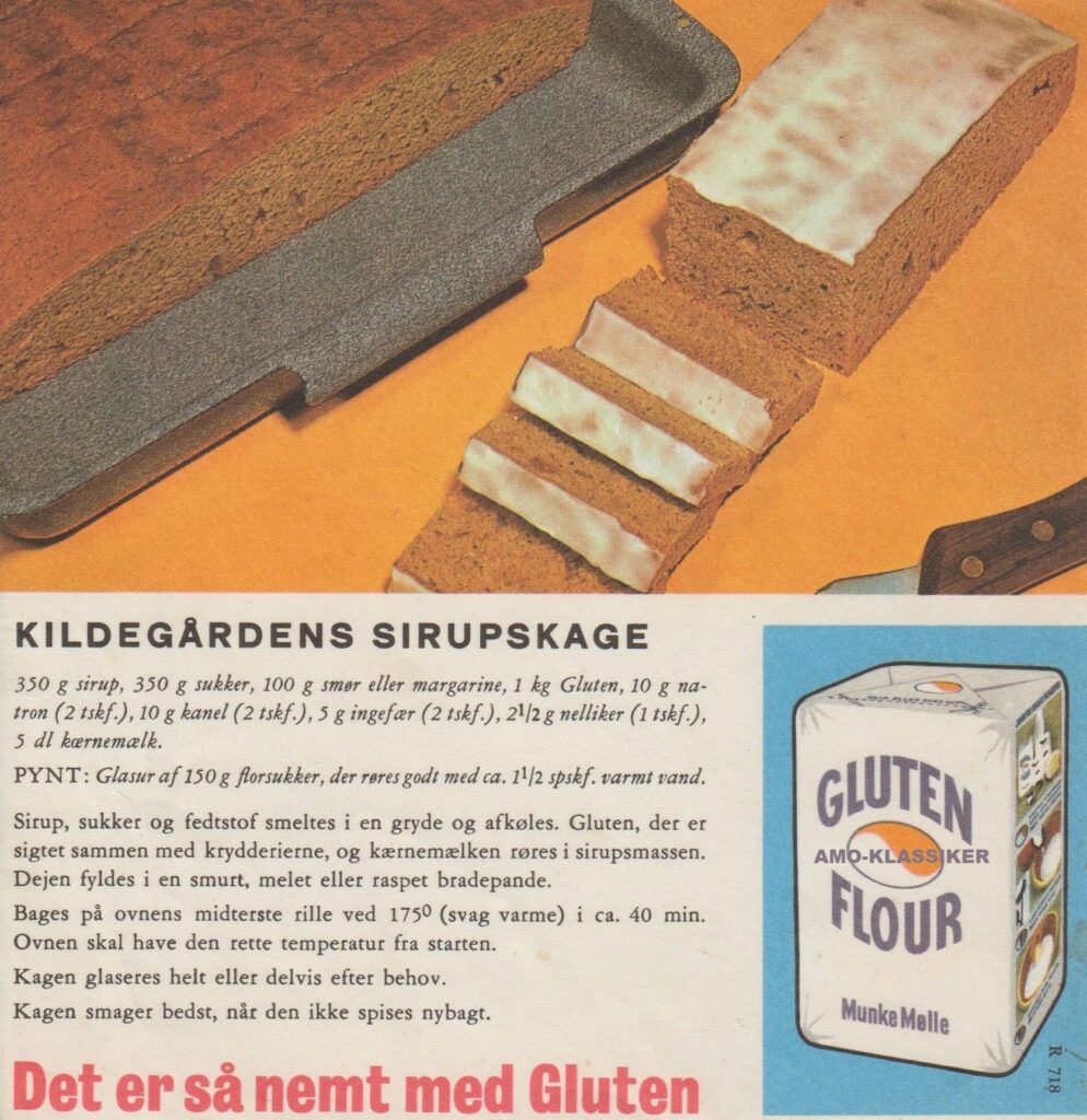 Gammel Amo/Gluten bageopskrift. Opskriften findes på billedet.