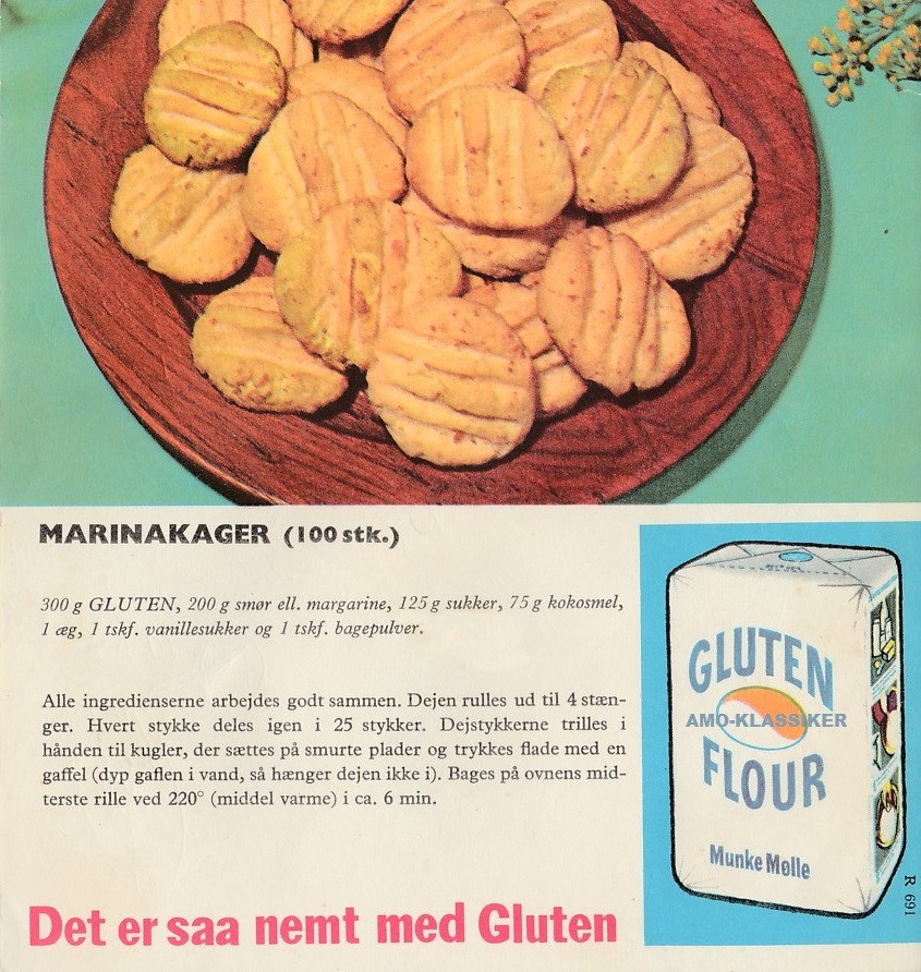 Gammel Amo Gluten bageopskrift. Opskriften findes på billedet.
